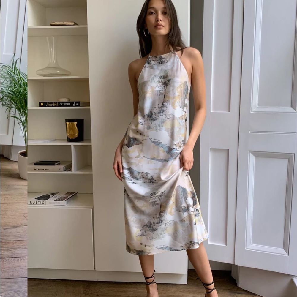 Aritzia LATO halter neck midi dress